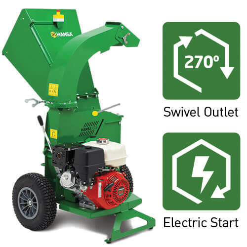 HANSA C13 Chipper  Electric Start   Swivel Chute  13HP Honda  90mm