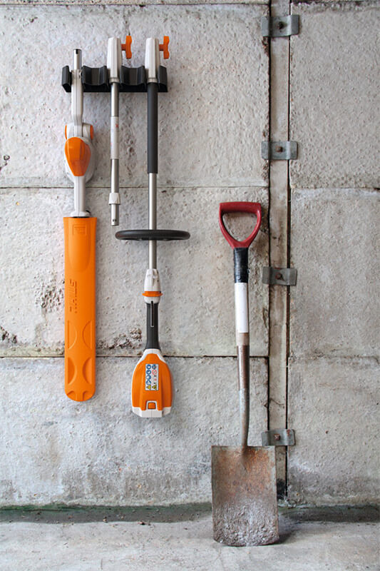 STIHL HLA 56 battery Pole Hedge Trimmer Spilt Shaft wall storage ee day and sons ballarat