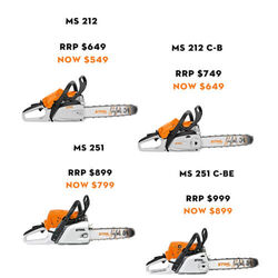 $100 OFF SELECTED STIHL CHAINSAWS