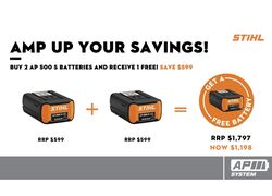 STIHL PURCHASE 2 AP 500 S BATTERIES & RECEIVE 1 FREE